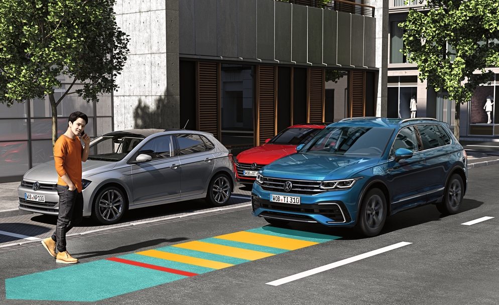 new tiguan automatic emergency braking with pedestrian monitoring